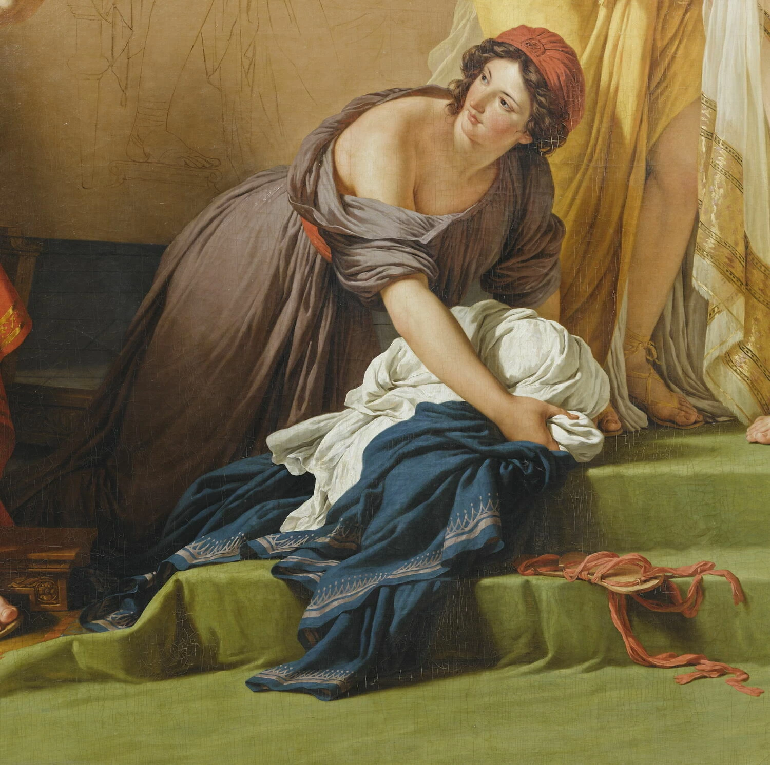 Giove sceglie i suoi modelli per l'immagine di Elena tra le ragazze di Crotone - Louvre, Parigi, dettaglio 2